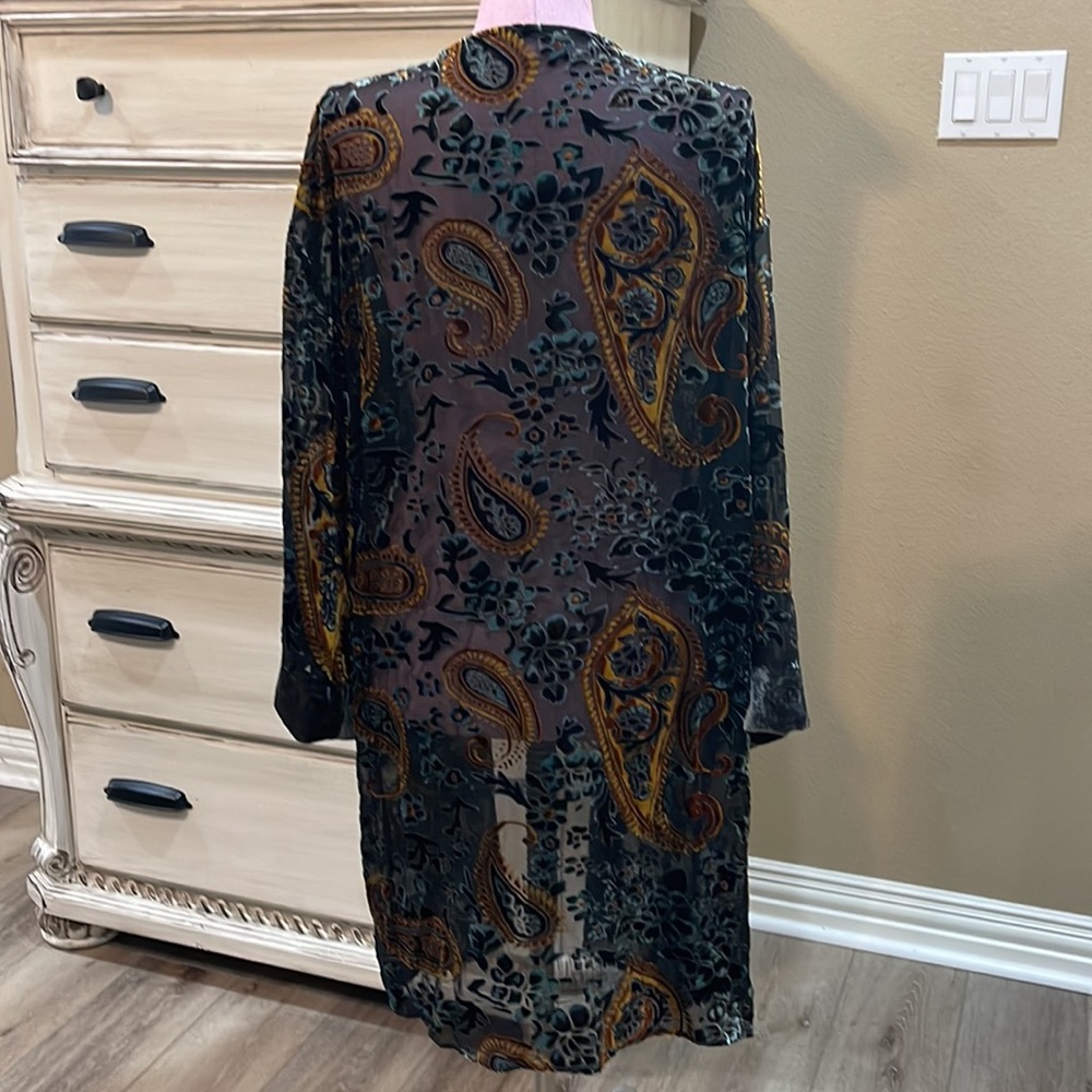 Jodifl Plus Size Sheer Cut Velvet Kimono/Cardigan… - image 5